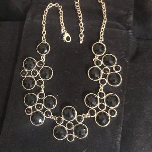 Black & gold faceted stone necklace